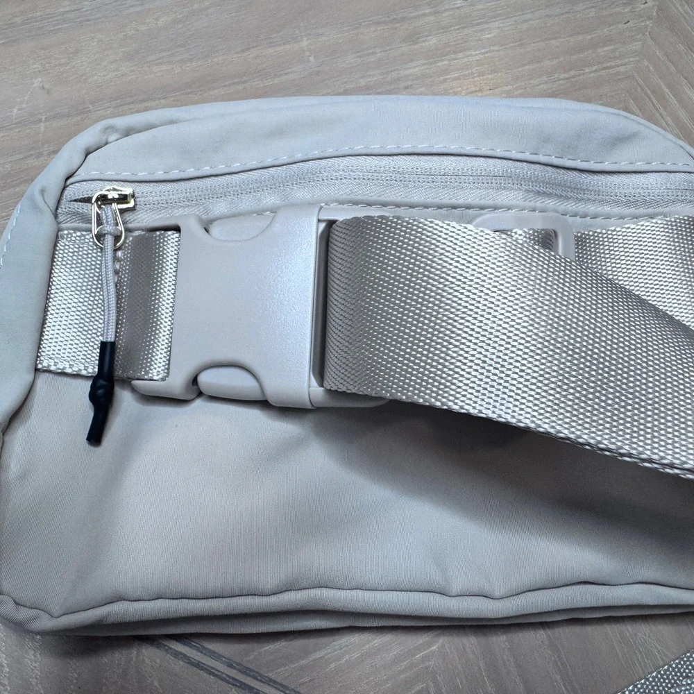 NEW Cream w Pink Gold Monogram F Crossbody,Sling Waist pack Roomy liteweight